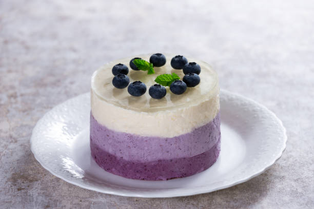 istock Blueberry layered cheesecake with blueberries 1330914508