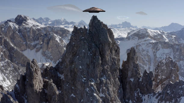 istock Flying Saucers Ufo Above Alps Mountains, Aerial 1330920654