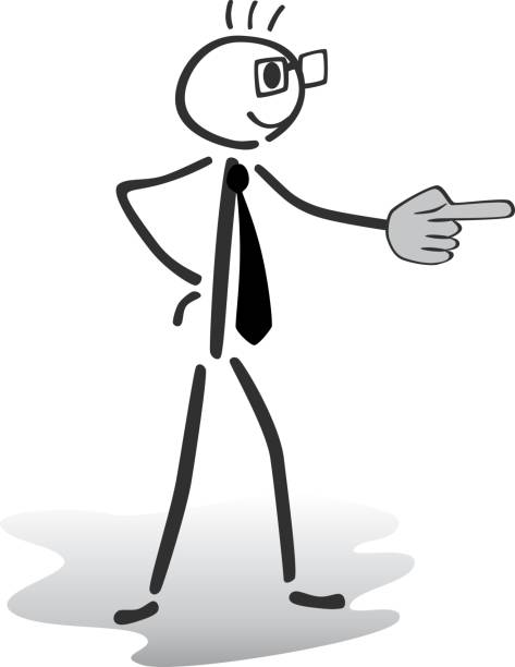 strichmähnchen-illustration - zeigen und zeigen - teacher sales clerk men necktie stock-grafiken, -clipart, -cartoons und -symbole