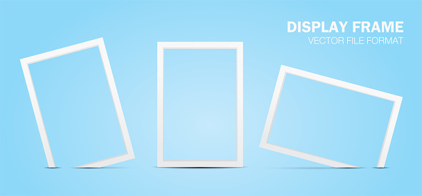 Rectangular White Display White Rectangle Frame Display Vector Set Stock Illustration - Download ...