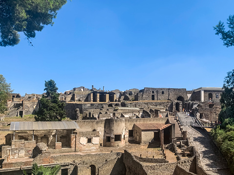 Pompeii, Italy - September 12, 2019: view on the ancient city