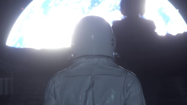istock Brave astronaut at the spacewalk on the moon. 3d rendering 1330926319