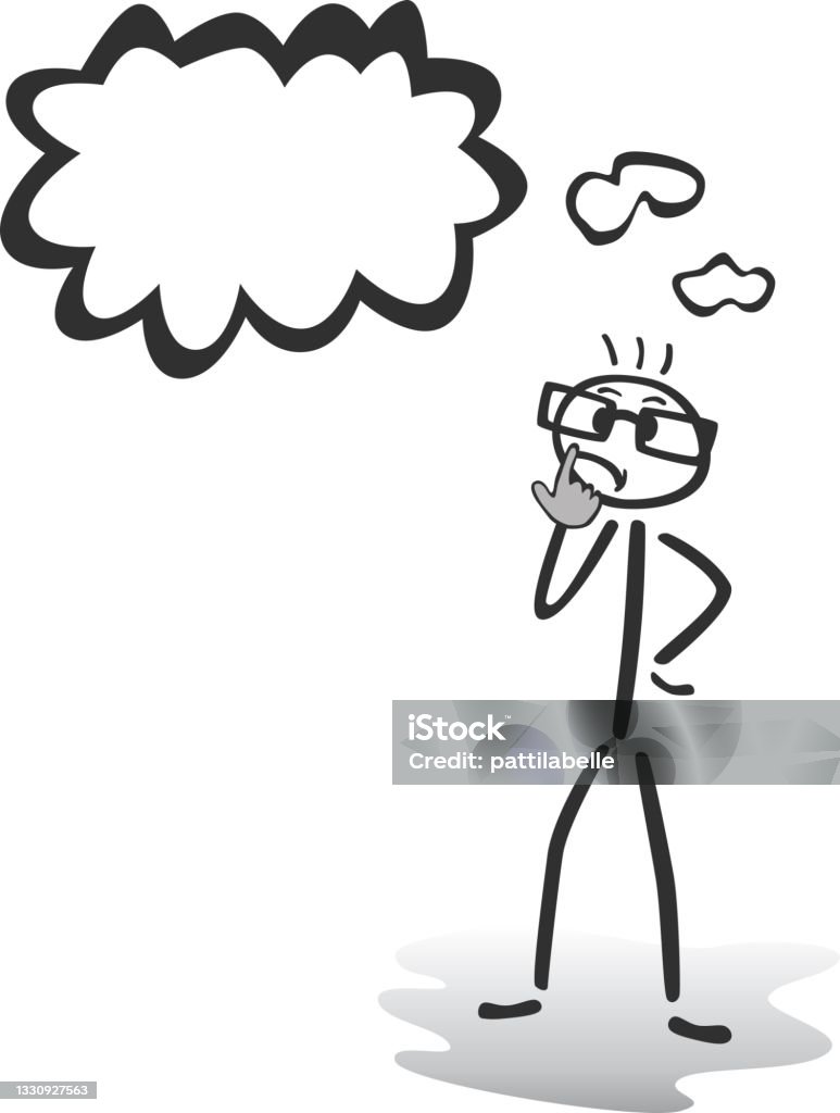 Stick Man Intellect Stickman That Thinks Vector Illustration Stock Illustration - Download ...