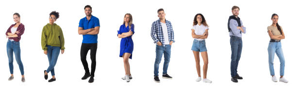 istock Set of casual people on white 1330929831