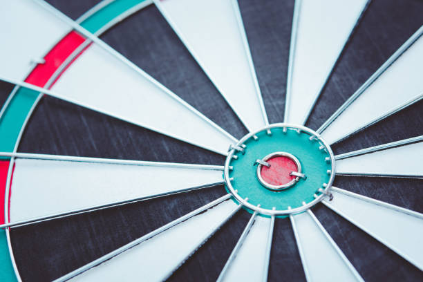 istock Close up darts target. Dart board bullseye 1330934213