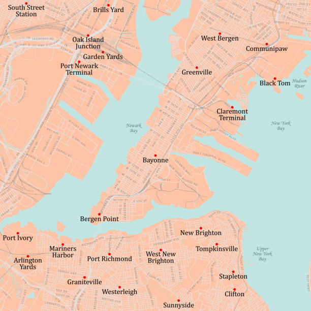 NJ Hudson Bayonne Vector Road Map NJ Hudson Bayonne Vector Road Map. All source data is in the public domain. U.S. Census Bureau Census Tiger. Used Layers: areawater, linearwater, roads, rails, cousub, pointlm, uac10. bayonne stock illustrations