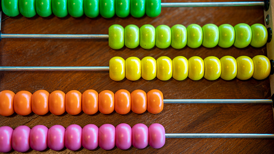 Colorful Beads Abacus For Basic Counting Maths