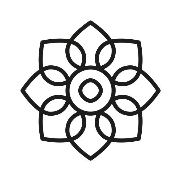 Simple Mandala Shape For Coloring Vector Flower Mandala Book Page Outline  Stock Illustration - Download Image Now - iStock
