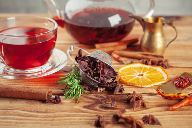 istock red tea on a wooden table 1330942159