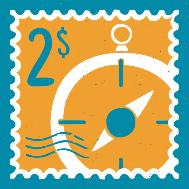 Vector illustration of Sea stamp