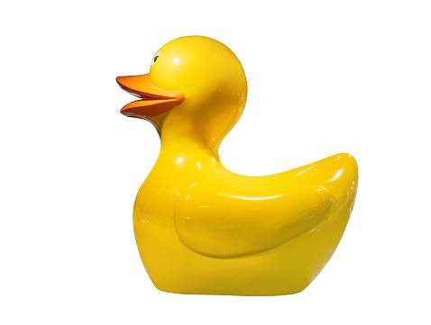 Body care products, washcloth and rubber duck