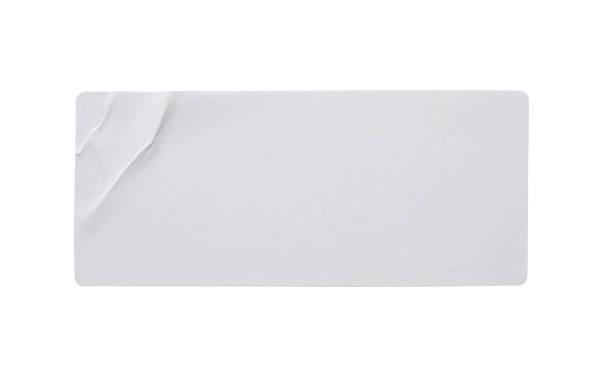 istock Blank paper sticker label texture isolated on white background 1330943456