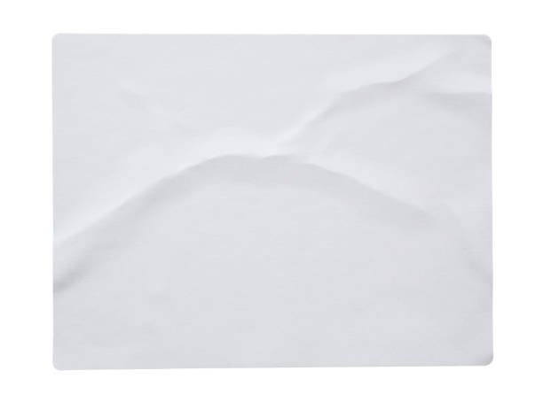istock Blank paper sticker label texture isolated on white background 1330943458