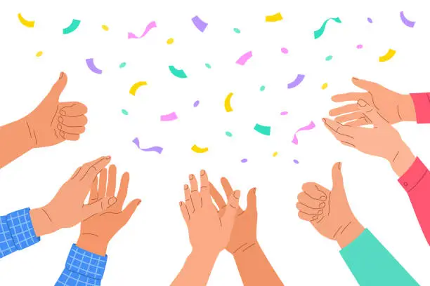 Vector illustration of Clapping hands applause celebrate successful work