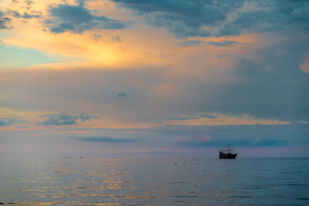 Sunset at the seaside with amazing sky