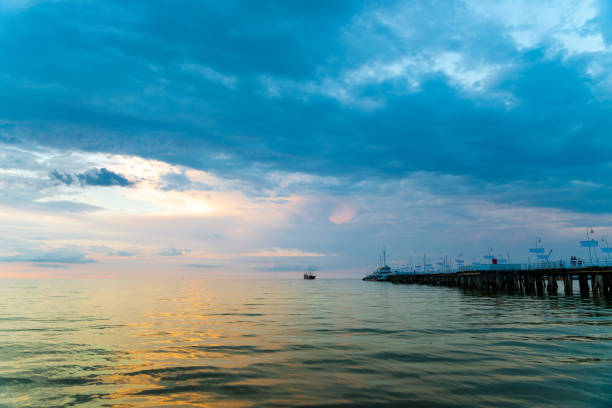 istock Pier and sunset at the seaside 1330944434