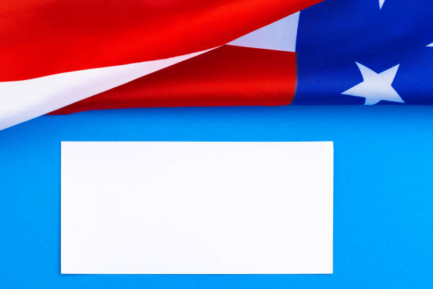 istock Blank business card with american flag 1330944622