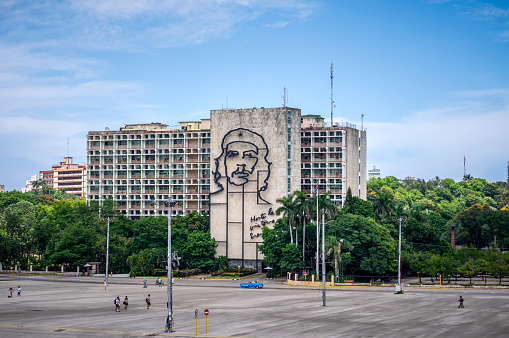 August 4, 2018 - Havana, Cuba: The Revolution Square with Che Guevara in the building