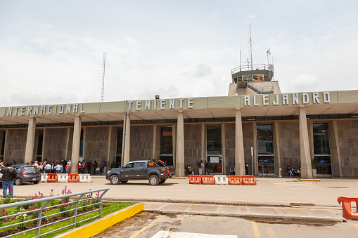 Cuzco, Peru - February 2, 2019: Terminal building of Cuzco Airport (CUZ) in Peru.