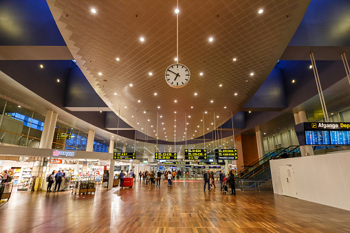 Copenhagen, Denmark - October 3, 2019: Copenhagen Kastrup airport (CPH) Terminal building in Denmark.
