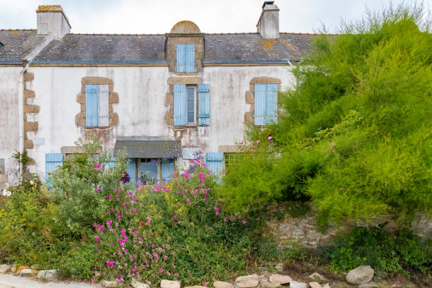Carnac in Brittany, near the gulf of Morbihan, traditional house in the village