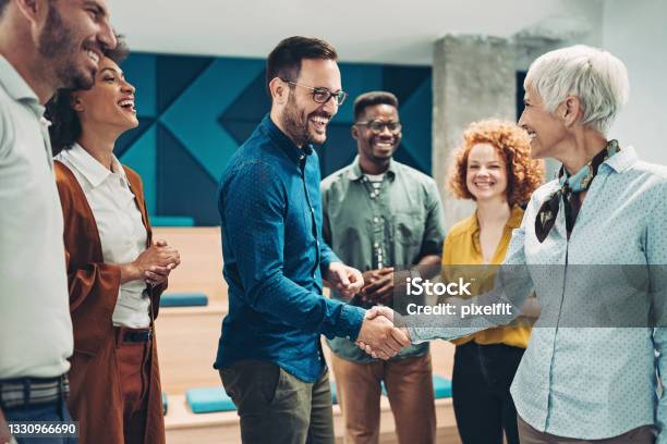 Taking The New Opportunity Stock Photo - Download Image Now - Business, Handshake, Greeting