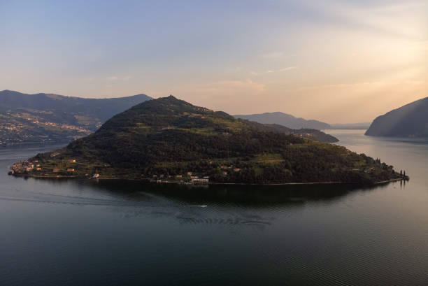 istock Panoramic view of Lake Iseo and Monte Isola 1330979377