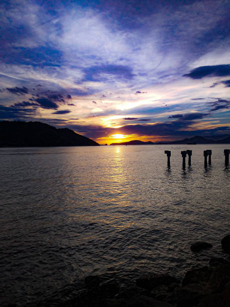 istock Sunset in Santos, Brazil 1330980503