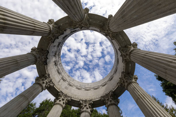 Directly Below Pulgas Water Temple Woodside, San Mateo County, California, USA. redwood city stock pictures, royalty-free photos & images