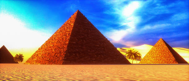 istock a mystical pyramid in the desert (3d rendering) 1330983221