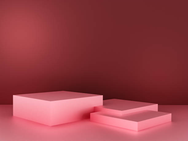 istock Scene with pink color podium for mock up presentation in minimalism style with copy space, 3d render abstract background design 1330984103