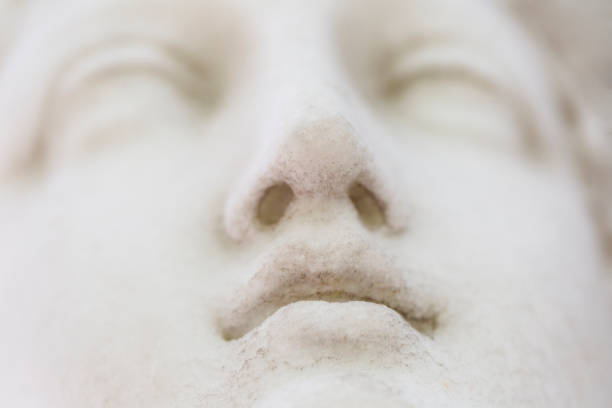 istock Face of Angel, old marble statue of angle, background with copy space 1330984189