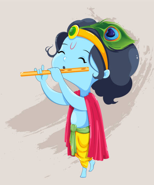 Happy Krishna Janmashtami Greeting Card Stock Illustration - Download Image  Now - Culture of India, Flute - Musical Instrument, Avatar - iStock