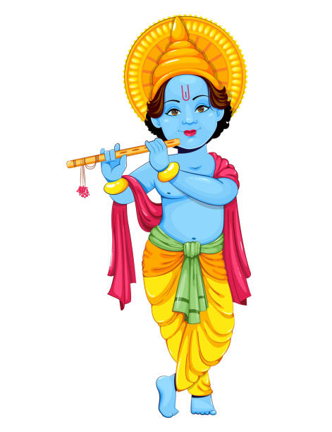 Happy Krishna Janmashtami Greeting Card Stock Illustration - Download Image  Now - Krishna, Avatar, Cartoon - iStock