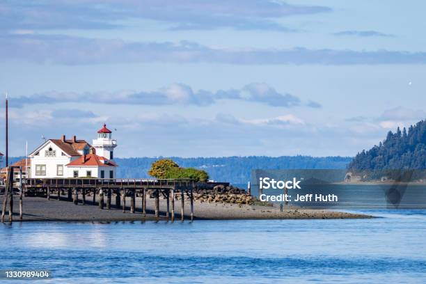 Mukilteo Lighthouse Park From Puget Sound Stock Photo - Download Image Now - Washington State, Puget Sound, Lighthouse