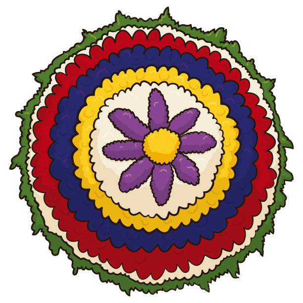 istock Round silleta decorated with flower and Colombian colors 1330991882