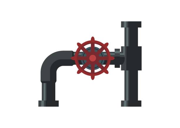 водопроводная система. простая плоская иллюстрация - valve stock illustrations