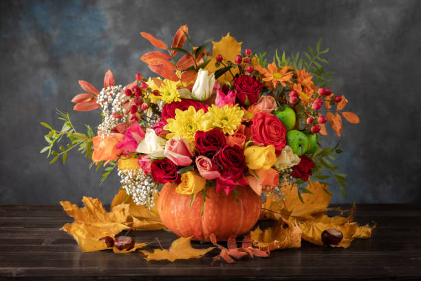 istock Still life with autumn harvest on wood background 1331000527