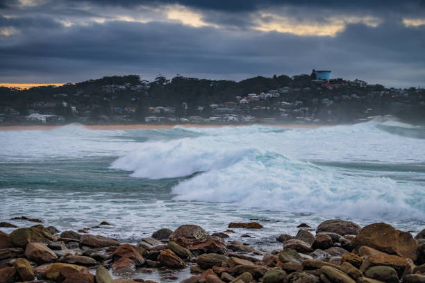istock Surfs up - aerial sunrise seascape 1331016178