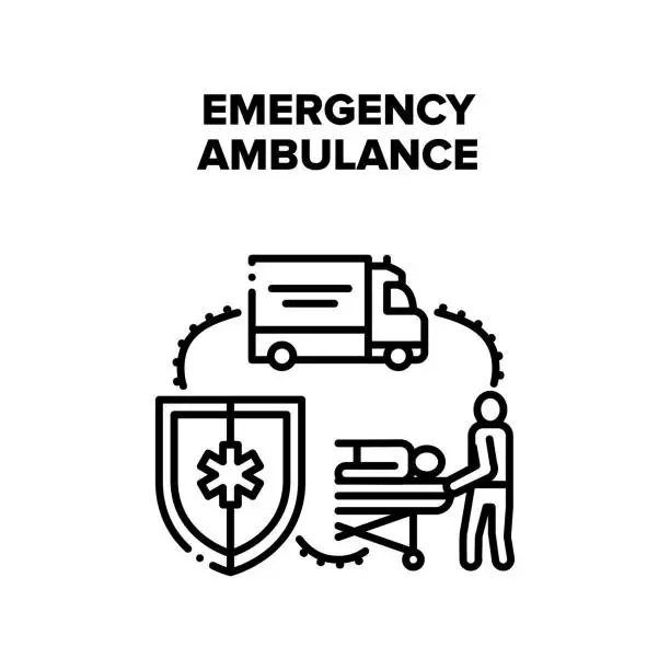 Vector illustration of Emergency Ambulance Vector Concept Illustration