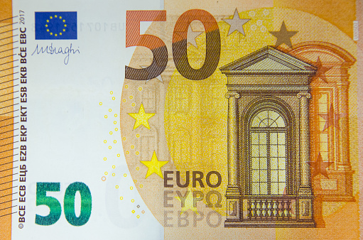US dollar and Euro banknotes together