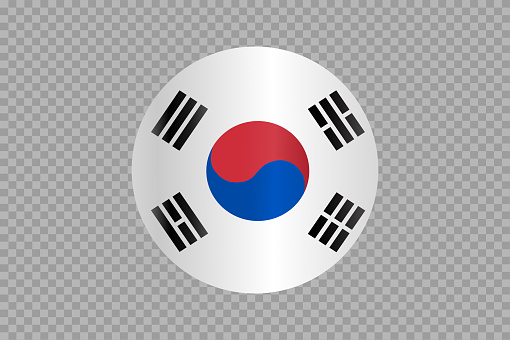 South Korea flag in circle shape isolated  on jpg or transparent  background,Symbols of Seoul South Korea, template for banner,card,advertising ,promote,ads, web design, magazine, news paper,vector