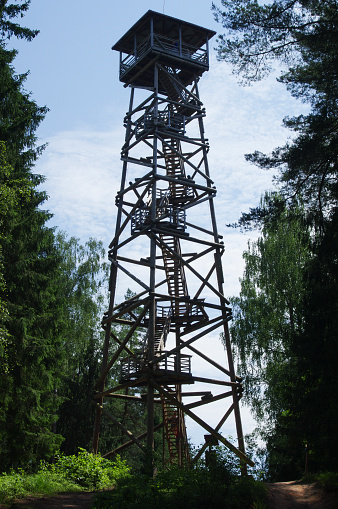 Wooden watch tower in Latvia