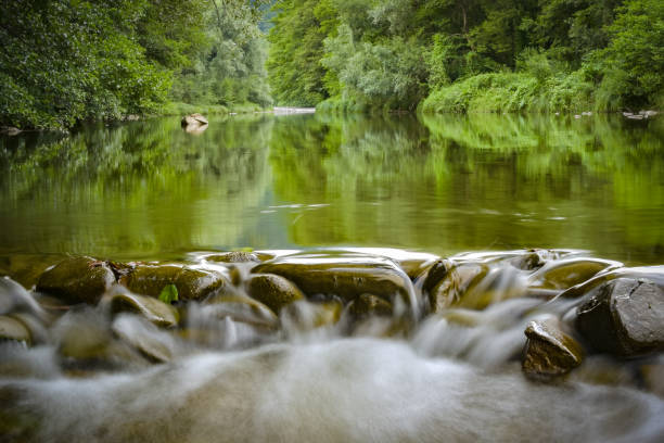istock Landscape of a mountain river on a summer evening 1331039271