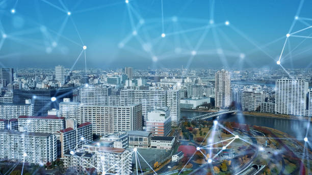 istock Smart city and communication network concept. 5G. LPWA (Low Power Wide Area). Wireless communication. 1331040263