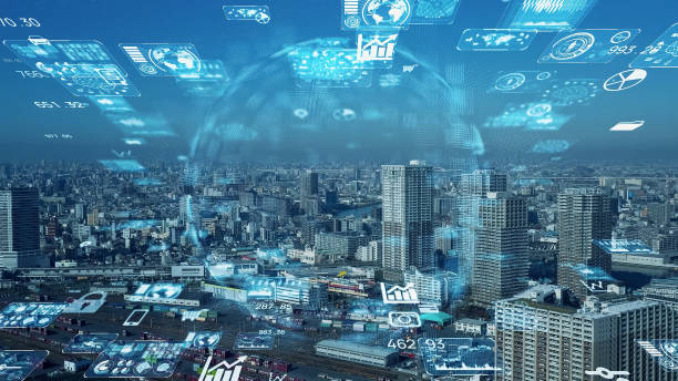 istock Smart city and communication network concept. 5G. IoT (Internet of Things). Telecommunication. 1331040278