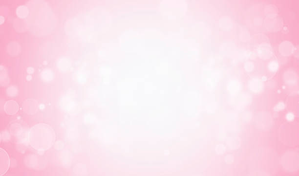 luces bokeh blancas borrosas abstractas sobre un fondo rosa. - fondo rosa fotografías e imágenes de stock