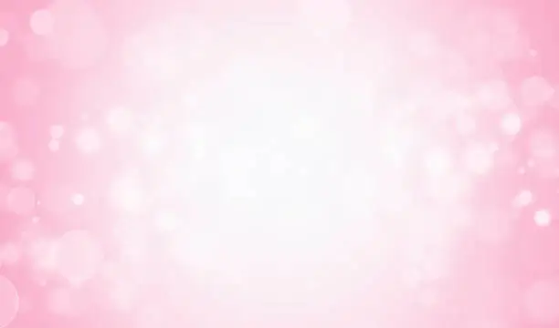 Photo of Abstract Blurred White Bokeh Lights on A Pink Background.