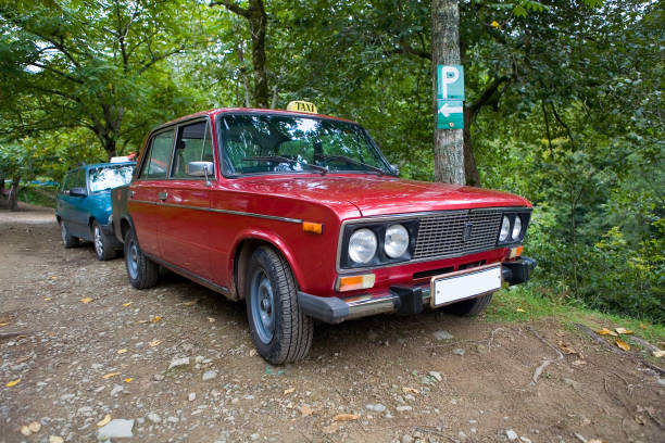 istock An old Soviet car with a replaced rear wing. 1331042805