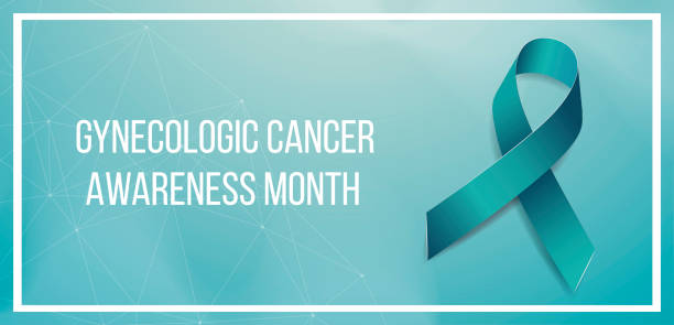 Gynecologic Cancer Awareness Month concept. Banner template with teal ribbon. Vector illustration. Gynecologic Cancer Awareness Month concept. Banner template with teal ribbon. Vector illustration. gynecology stock illustrations